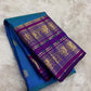 Royal Azure Blue and Orchid Purple Handwoven Korvai Kanchipuram Silk Saree