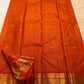 Burnished orange Vairaoosi Pure Kanjivaram silk saree pallu detail