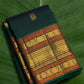 Deep Bottle Green and Amber Handwoven Pure Silk Kanchipuram Saree with Silk Thread Varisaipet Border