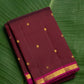 Royal orchid purple Kanchipuram pure silk saree with floral butta and emerald green border – Idam Living