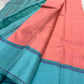 Blush Rose and Aqua Blue Kanchipuram Silk Saree – Densely Woven Kanchipattu
