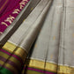 Silver Ash and Rani Pink Handwoven Lightweight Pure Silk Kancheepuram Saree: view 1