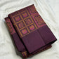 Elephant and peacock woven panel on chocolate brown Kanchipattu silk saree Idam Living