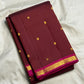 Seer pallu detail on royal orchid Kancheevaram pure silk saree – Idam Living