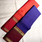 Hand woven Kanchipuram silk saree with peacock teal body and zari motifs