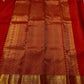 Grand zari border on vermillion red Kanchi pure silk saree – Idam Living