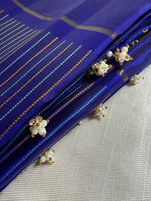 Handmade silk thread tassels for an Idam Living saree