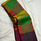 Handwoven Bomkai inspired weave detail on forest green Kanjeevaram silk saree Idam Living