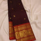 Paaku Brown and Vermillion Red Kanchipuram Silk Saree – Elephant Archway Border