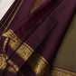 Moss Olive and Plum Handwoven Lightweight Pure Silk Kanjeevaram Saree: view 4