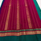 Peacock Green and Magenta Handwoven Lightweight Pure Silk Kanchipuram Saree: view 4