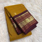 Harvest Gold Handwoven Pure Silk Kanchipuram Butta Saree with Maroon Border – view 1
