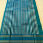 Ivory Cream and Turquoise Blue Kanchipuram Silk Saree – Silk Body Closeup