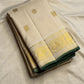 Ivory Kanjeevaram silk saree border with gold zari peacock motifs