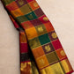 Paalum Pazhamum checkered Kanchipuram silk saree multicolour body draped view