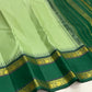 Pure Kanchipuram Silk Saree Sage Green and Dark Green with Traditional Gold Zari Border border detail