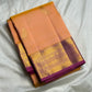 Handwoven kuruvi butta Kanchi pure silk saree in peach apricot – Idam Living