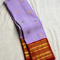 Kurinji Lavender Pure Silk Kanchipuram Varisaipet Saree with Gandaberunda and Yazhi – view 2
