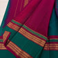 Peacock Green and Magenta Handwoven Lightweight Pure Silk Kanchipuram Saree: view 3
