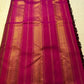 Vibrant magenta zari border on deep maroon Kanchipattu silk saree Idam Living