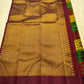 Mulberry plum motif border detail on forest green Kanchipattu silk saree Idam Living