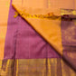Peach Kancheevaram silk saree with heritage bird motif buttas – Idam Living