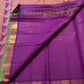 Purple Kanjipuram silk saree pallu with handwoven Mayil peacock panels