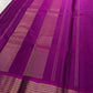 Purple and Magenta Handwoven Pure Silk Kanchipuram Saree with Chevron Zari Border.