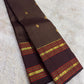 Deep Cocoa Brown and Crimson Red Handwoven Pure Silk Kanchipuram Saree with Oosi Vaanam Rettapet Border