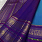 Royal Azure Blue and Orchid Purple Kanchipuram Silk Saree – Rich Pallu View