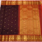 Paaku Brown and Vermillion Red Kanchipuram Silk Saree – Rich Zari Border Detail