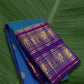 Royal Azure Blue and Orchid Purple Handwoven Pure Silk Kanchipuram Saree with Sorgavaasal Yaanai Korvai Border
