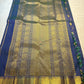 Peacock Blue Handwoven Pure Silk Kanchi Pattu Saree with Vairaoosi Gold Zari Peacock Motifs