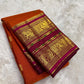 Burnt Terracotta and Jamun Purple Kanchipuram Silk Saree – Silk Mark Certified
