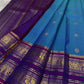 Royal Azure Blue and Orchid Purple Kanchipuram Silk Saree – Silk Mark Certified