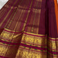 Burnt Terracotta and Jamun Purple Handwoven Korvai Kanchipuram Silk Saree