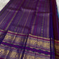 Royal Azure Blue and Orchid Purple Kanchipuram Silk Saree – Zari Border Closeup
