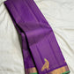 Royal Violet handwoven Pure Silk Kanjipuram saree, full drape, Vairaoosi weave
