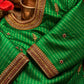 Custom blouse fabric styling concept to complement the Rani Pink Pure Silk Kanchipuram Zari Kattam saree.