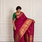 Custom blouse design concept for the Rani Pink Pure Silk Kanchipuram Zari Kattam saree, paired with the Maanga gold border and Karum Pachai selvedge.