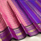  silk saree pink body with orchid purple border kanchi kattam checkered silk saree 