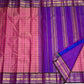 5. Pure Kanchipuram silk saree pink body with orchid purple border kanchi kattam checks silk texture