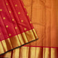 Pure Kanchipuram Silk Saree Vibrant Red with Traditional Gold Zari Border