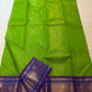 Ilai Pachai Green pure silk Kanjivaram Korvai saree with Royal Purple contrast border.