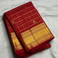Luxury Kanjivaram silk saree in deep kumkum red with heirloom gold zari craftsmanship