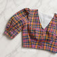 Custom Made Multicolor Checks pure Handwoven  cotton Blouse (Made to Measure)