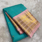 turquoise blue Kanchipuram silk saree with blouse piece
