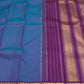 Indigo blue Kancheevaram silk saree with traditional zari seer pallu – festive occasion