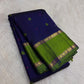 Vivid leaf-green Kanchipuram border showing delicate geometric gold zari texture and floral-leaf registers.