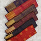 Indigo Kanchipuram silk saree — fine gold zari stripe detail